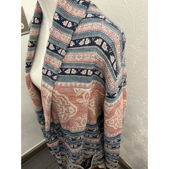 Ralph Lauren Black Label Women’s Geo-Motif Linen-Cotton Cardigan (No Belt) Med - Picture 3 of 9